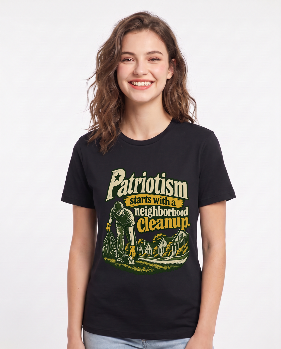 Patriotic Black T-Shirt for Women – Everyday Expression Graphic Tee product image 3