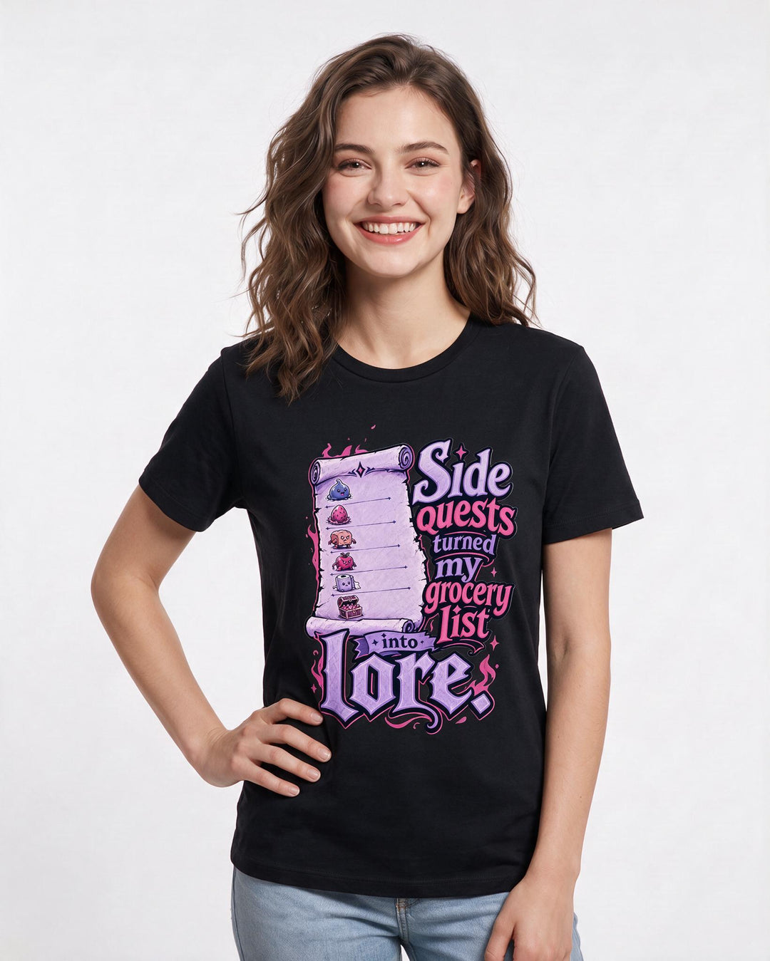 Gaming Black T-Shirt for Women – Game Night Graphic Tee product image 1