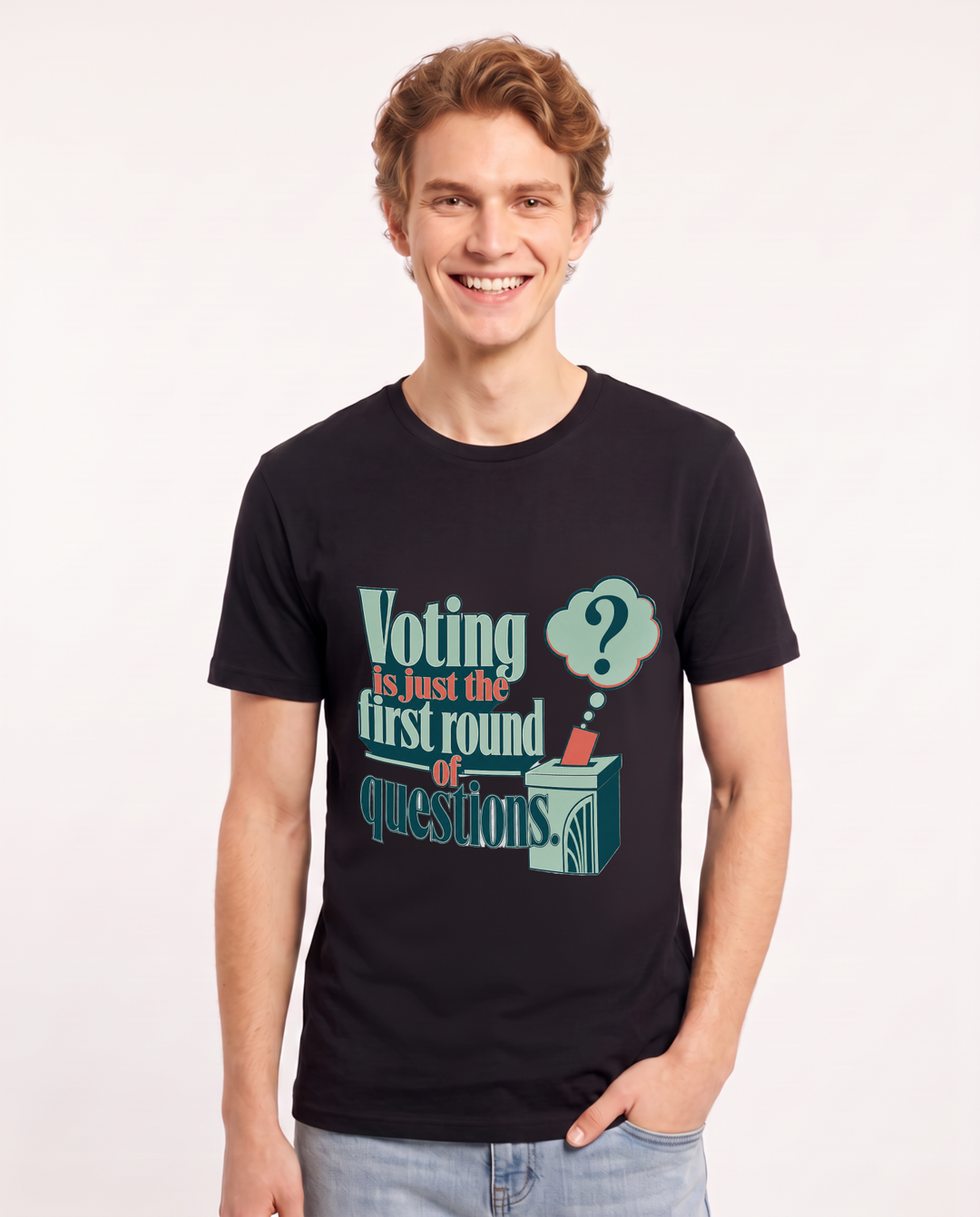 Political Statement Black T-Shirt for Men – Everyday Expression Graphic Tee product image 3