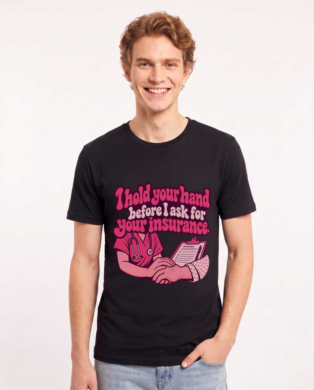 Nurse Black T-Shirt for Men – Nursing Life Graphic Tee product image 3