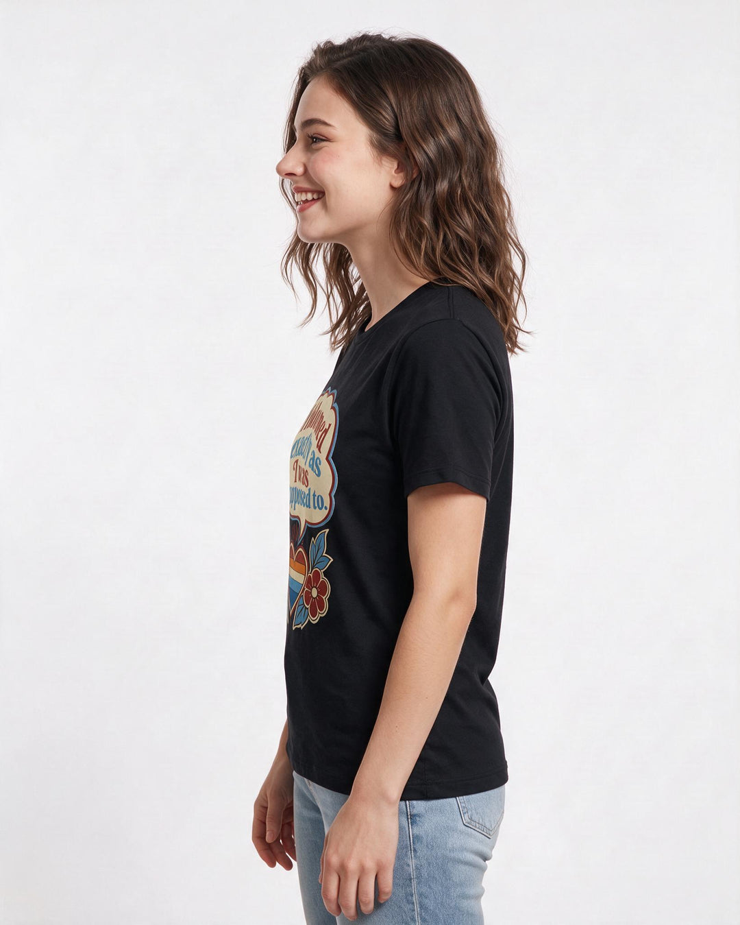 Graphic Women's Black T-Shirt - I bloomed exactly as I was supposed product image 2