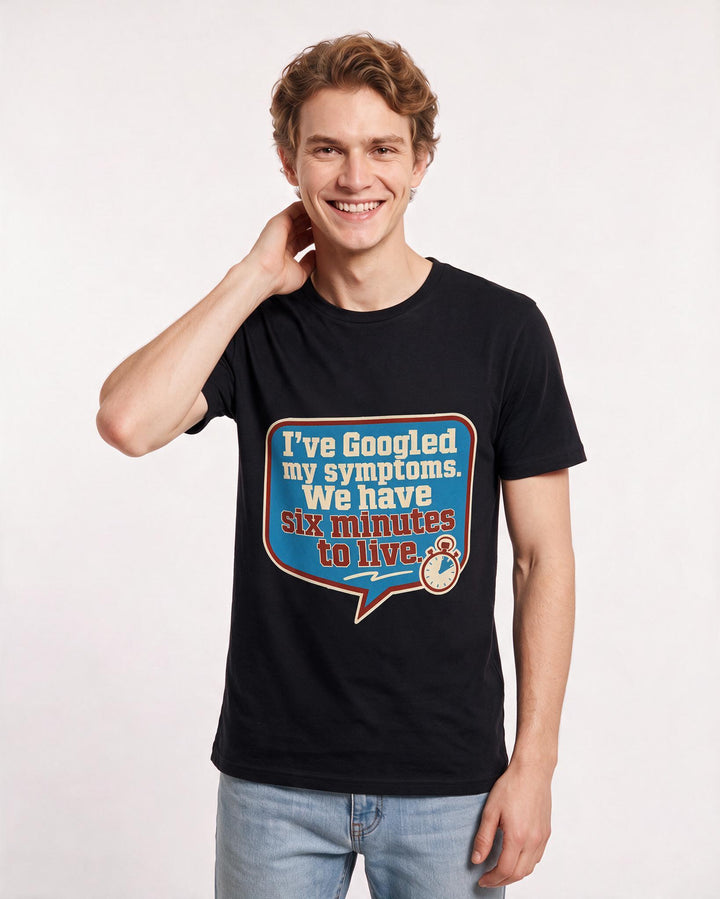 Graphic Men's Black T-Shirt - I've Googled my symptoms. We have six product image 3