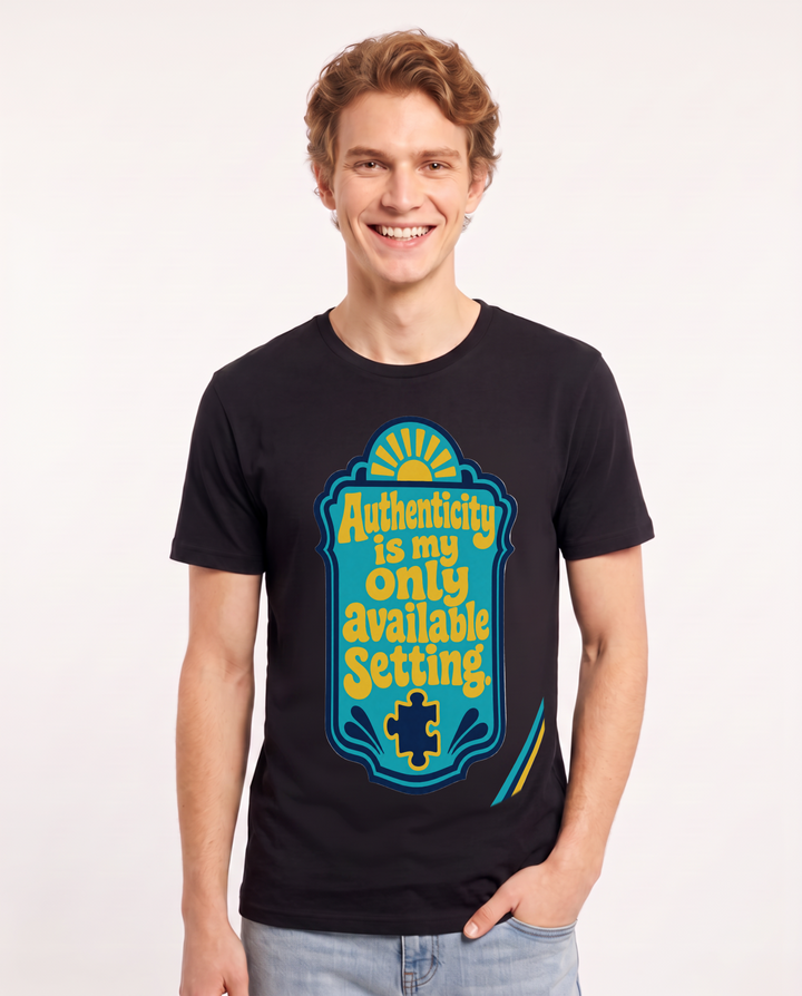 Graphic Men's Black T-Shirt - Authenticity is my only available product image 1