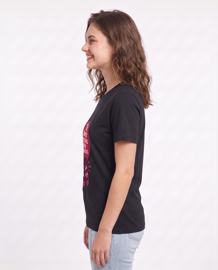 Christmas Women's Black T-Shirt - This sweater questions all my life product image 2