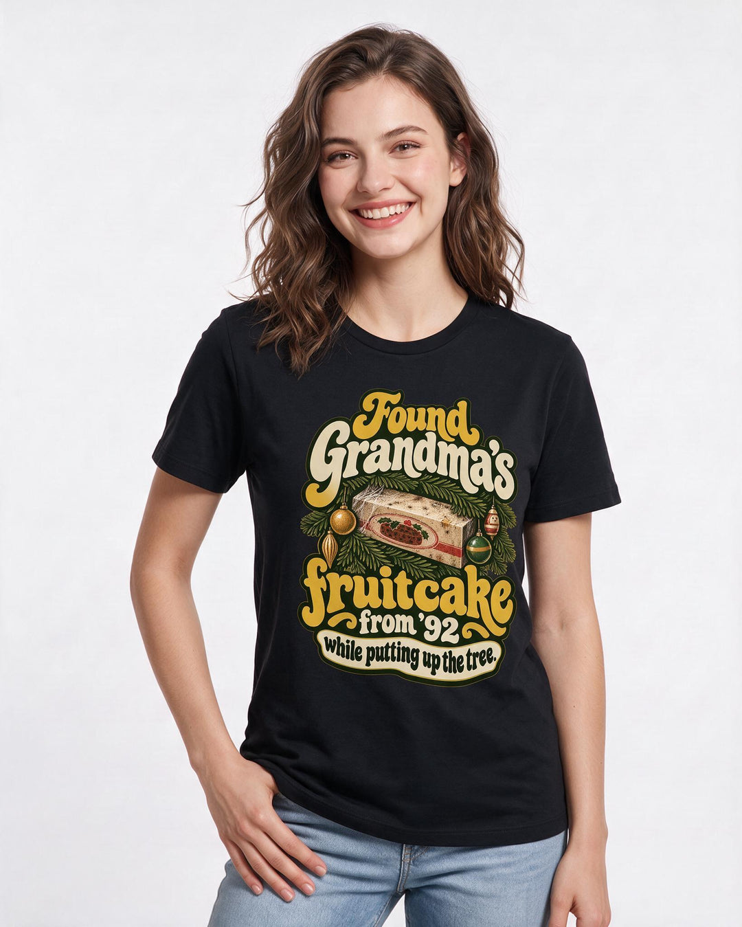 Christmas Black T-Shirt for Women – Holiday Theme Graphic Tee product image 1