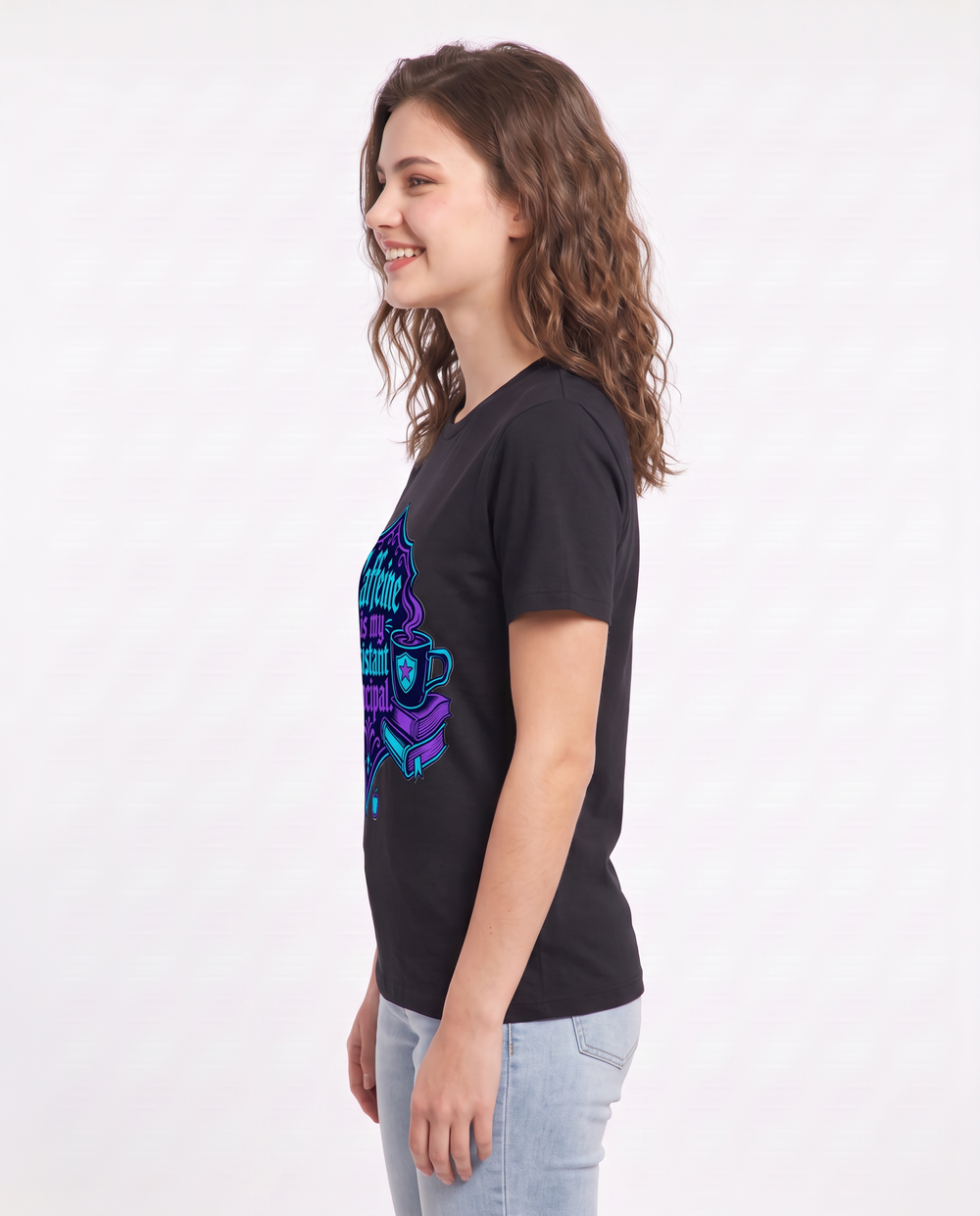Teacher Gift Women's Black T-Shirt - Caffeine is my assistant product image 2