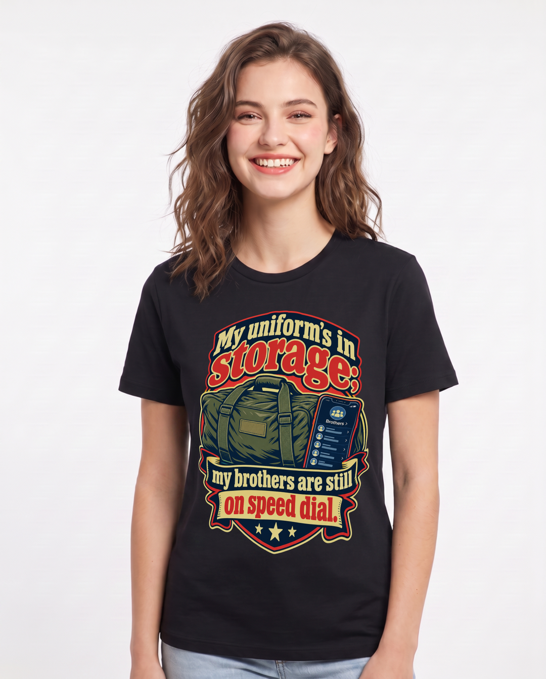 Veteran Black T-Shirt for Women – Everyday Expression Graphic Tee product image 3