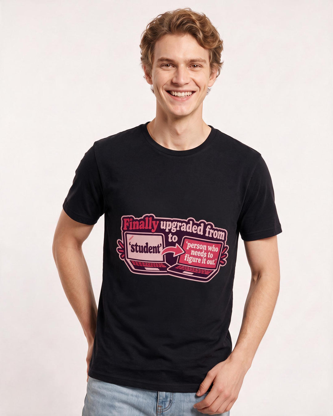 Graduation Black T-Shirt for Men – Everyday Expression Graphic Tee product image 1