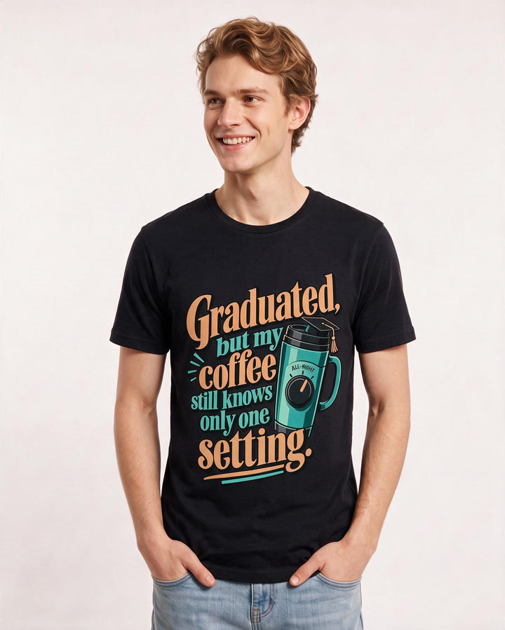 Graduation Black T-Shirt for Men – Everyday Expression Graphic Tee product image 1