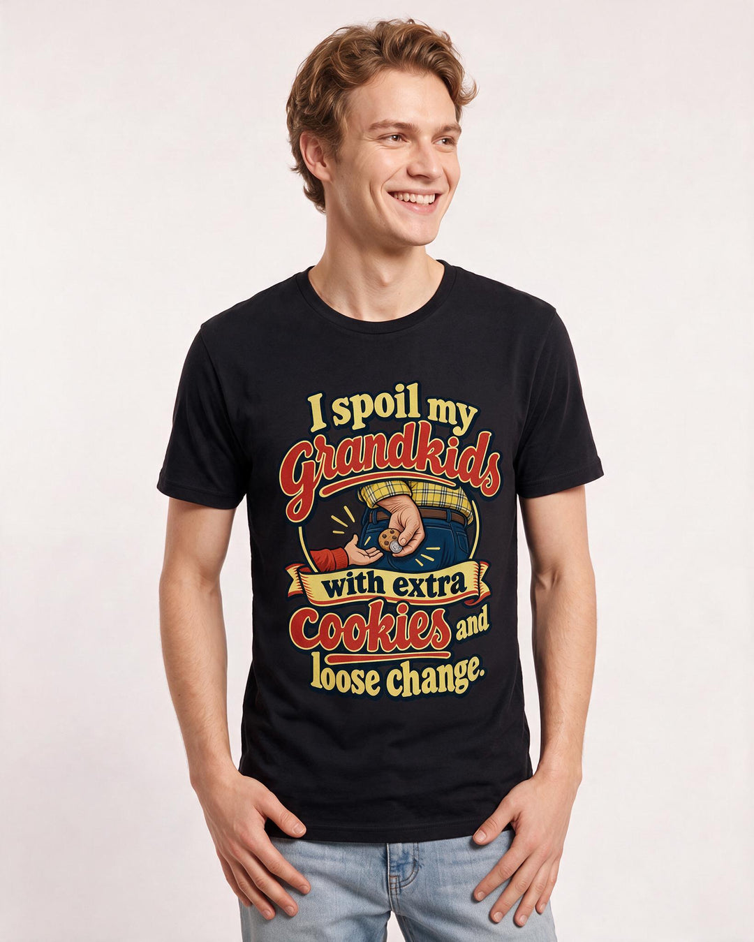 Grandparent Black T-Shirt for Men – Everyday Expression Graphic Tee product image 1