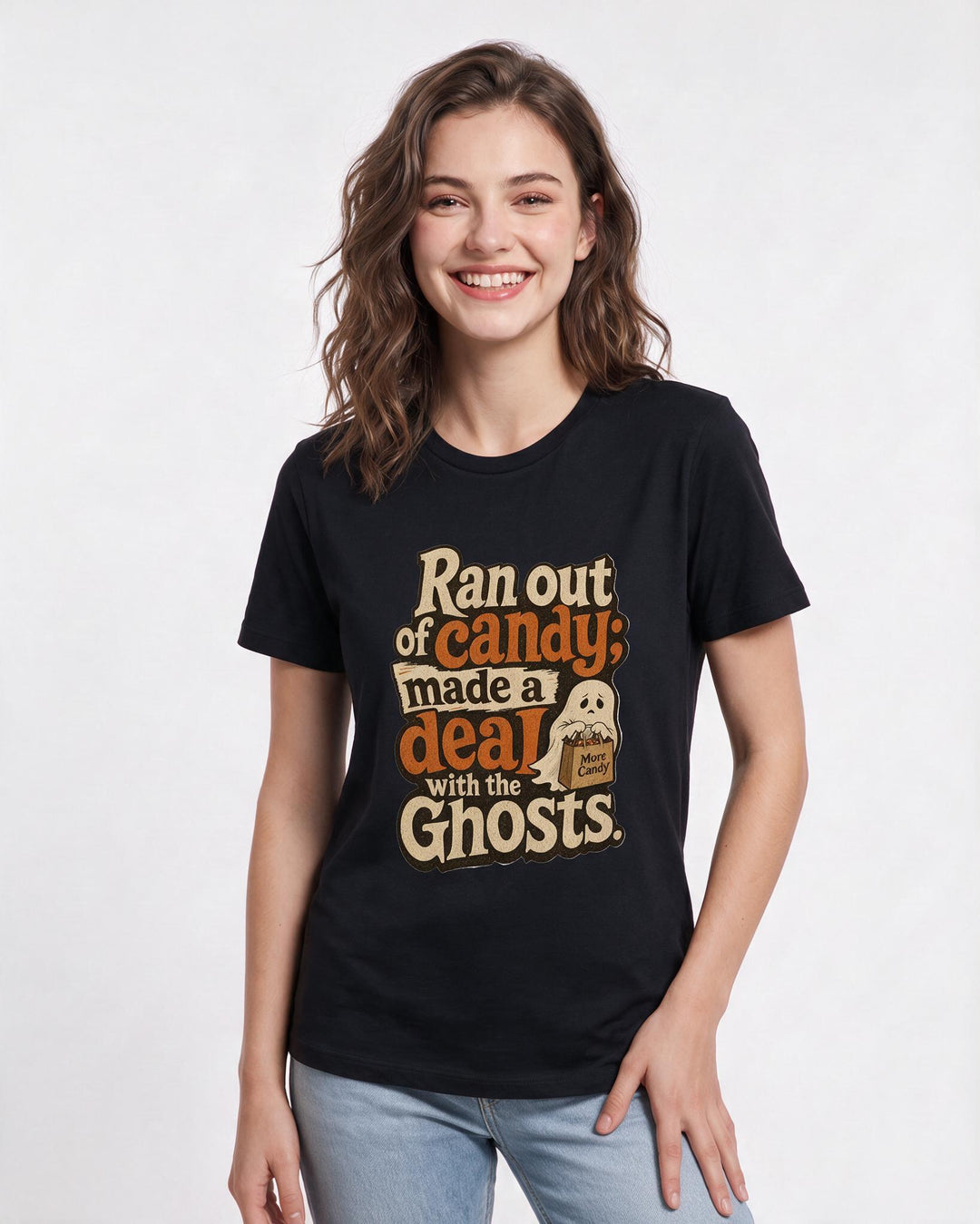 Halloween Black T-Shirt for Women – Halloween Theme Graphic Tee product image 1