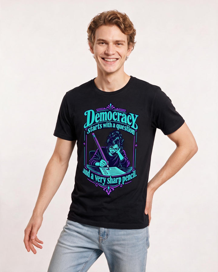 Political Statement Black T-Shirt for Men – Everyday Expression Graphic Tee product image 1