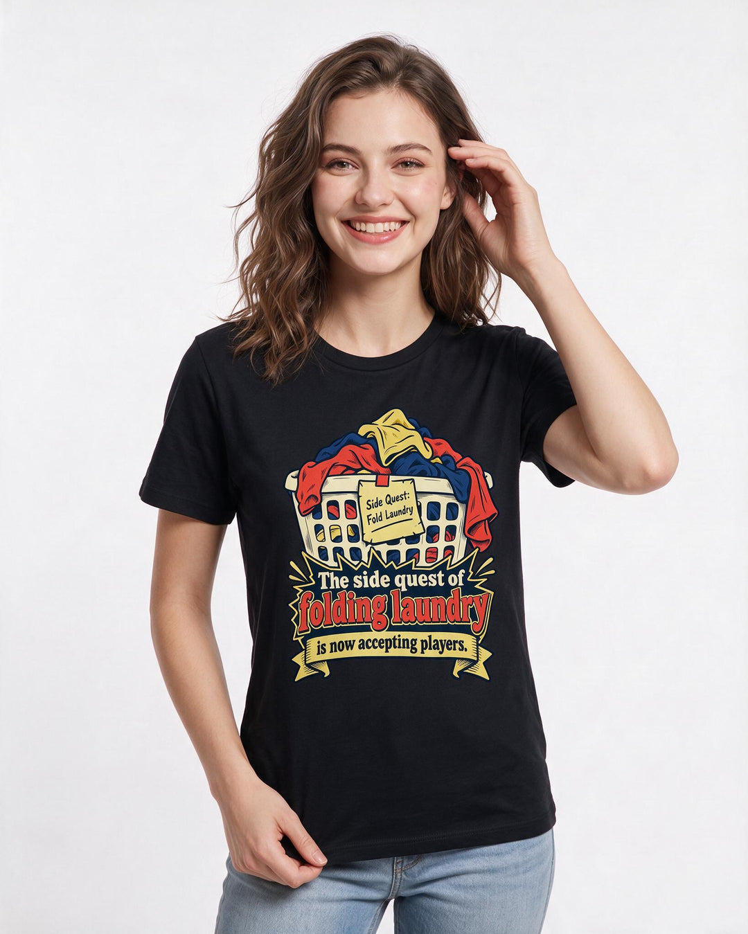 Gaming Black T-Shirt for Women – Game Night Graphic Tee product image 1