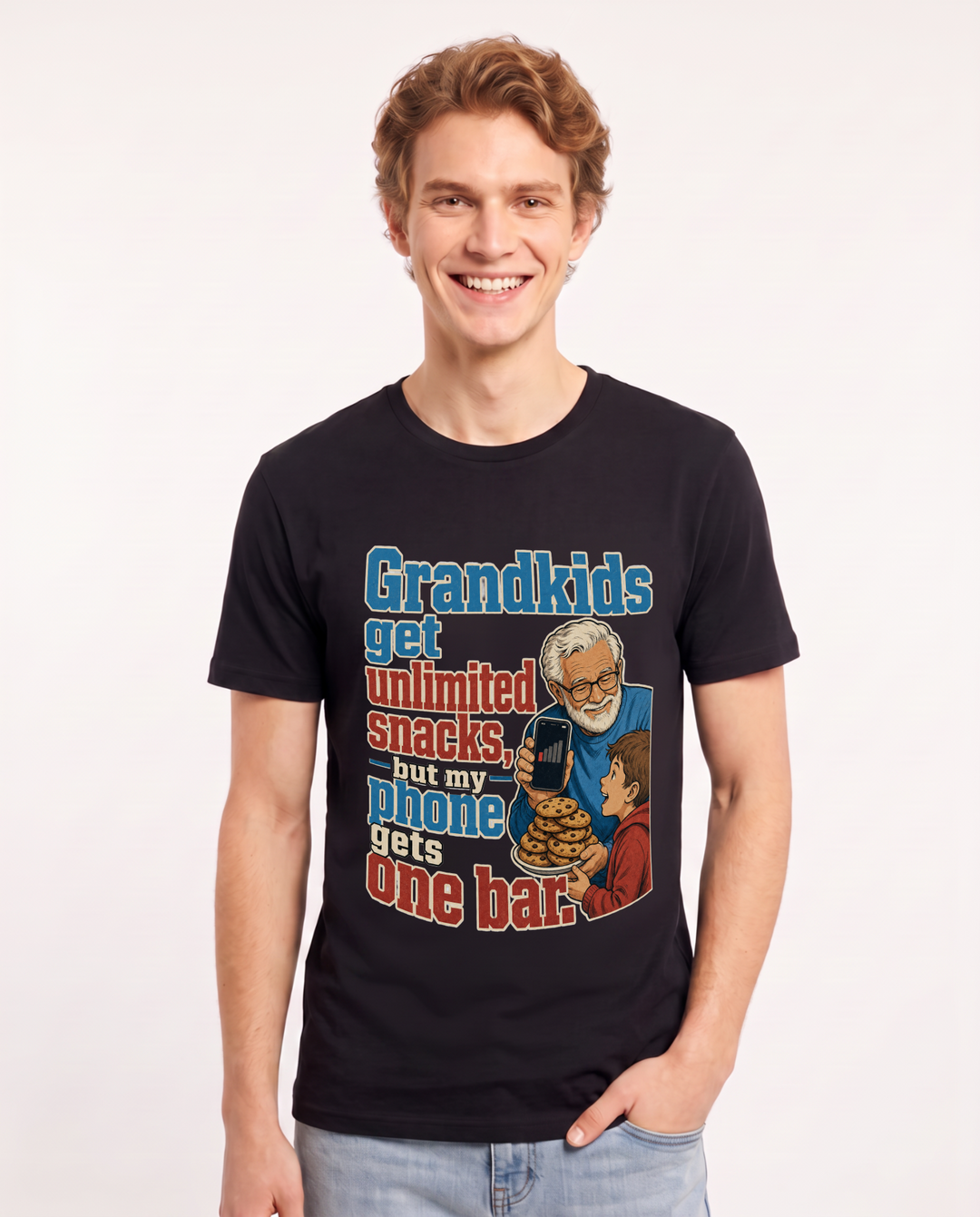 Grandparent Black T-Shirt for Men – Everyday Expression Graphic Tee product image 1