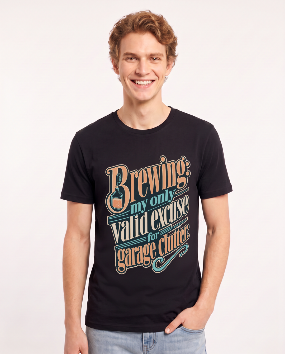 Beer Black T-Shirt for Men – Everyday Expression Graphic Tee product image 3
