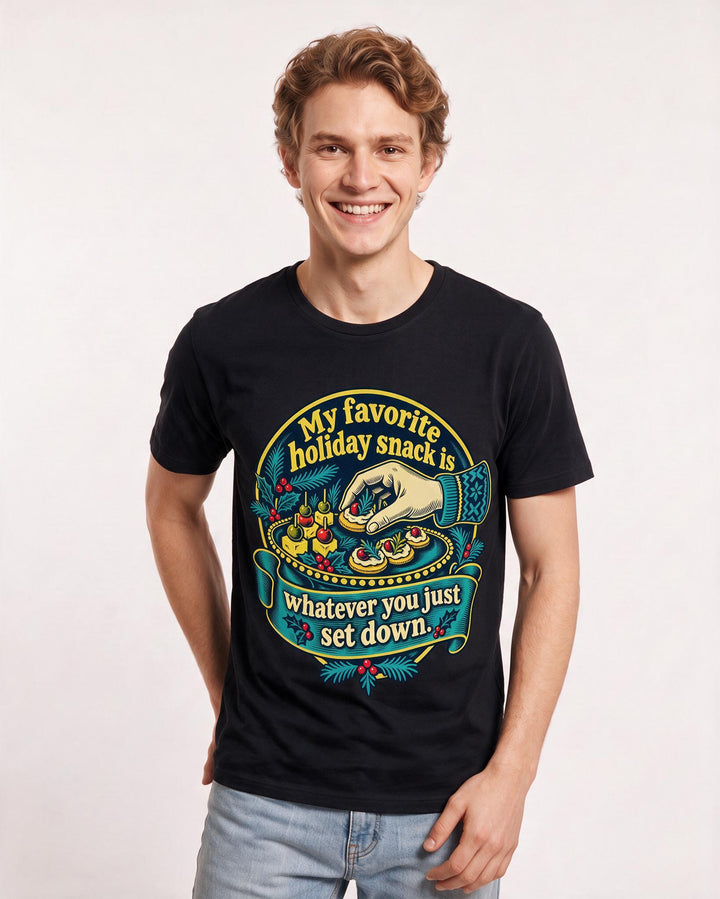 Christmas Black T-Shirt for Men – Holiday Theme Graphic Tee product image 1