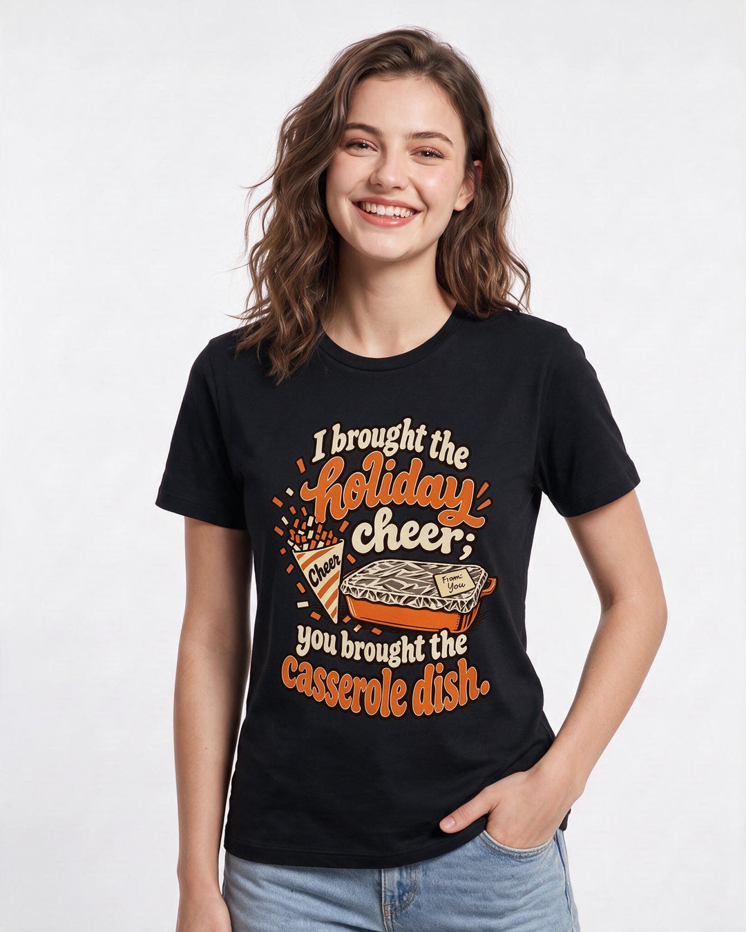 Christmas Black T-Shirt for Women – Holiday Theme Graphic Tee product image 1