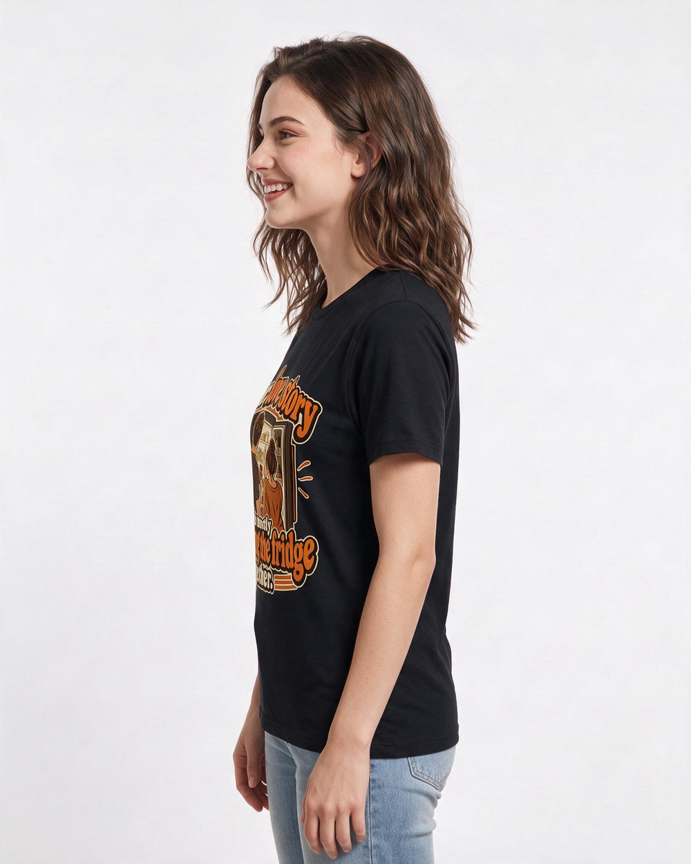 Couples Black T-Shirt for Women – Everyday Expression Graphic Tee product image 2