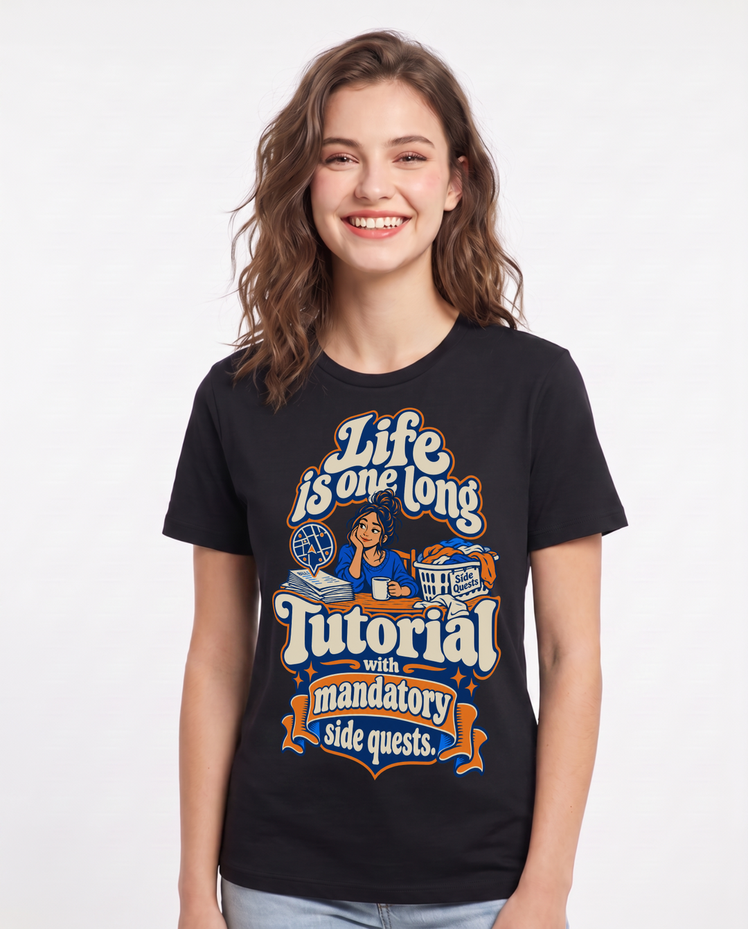 Gaming Black T-Shirt for Women – Game Night Graphic Tee product image 3