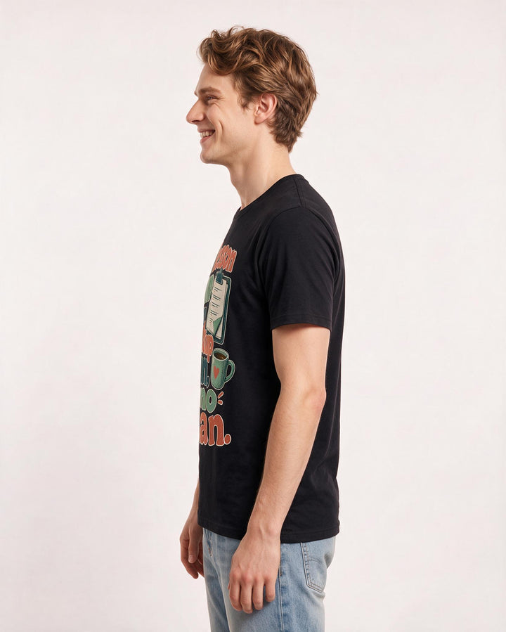 Teacher Black T-Shirt for Men – Everyday Expression Graphic Tee product image 2