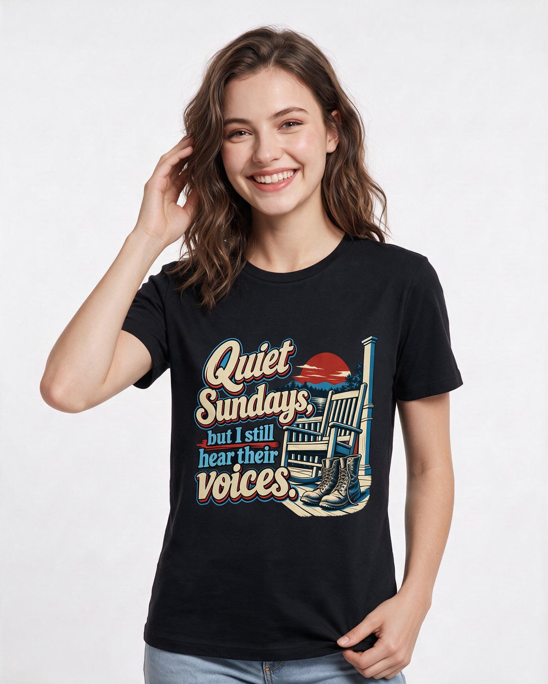Veteran Black T-Shirt for Women – Everyday Expression Graphic Tee product image 1