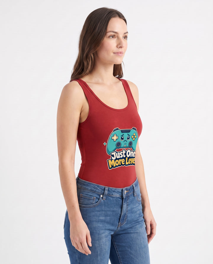 Just One More Level Sleeveless Tank Bodysuit mockup 2