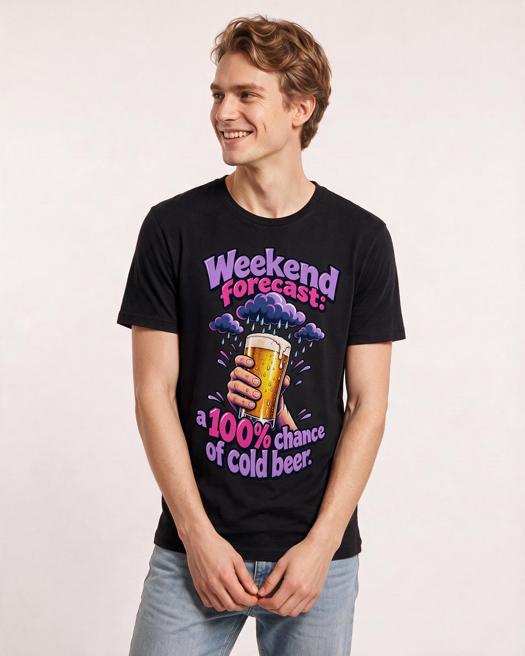 Beer Black T-Shirt for Men – Everyday Expression Graphic Tee product image 1
