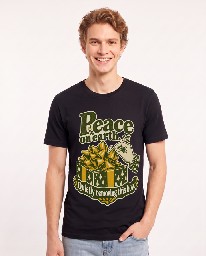 Christmas Black T-Shirt for Men – Holiday Theme Graphic Tee product image 3