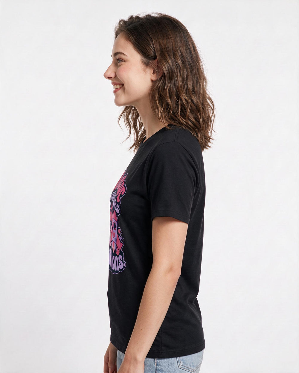 Teacher Black T-Shirt for Women – Everyday Expression Graphic Tee product image 2