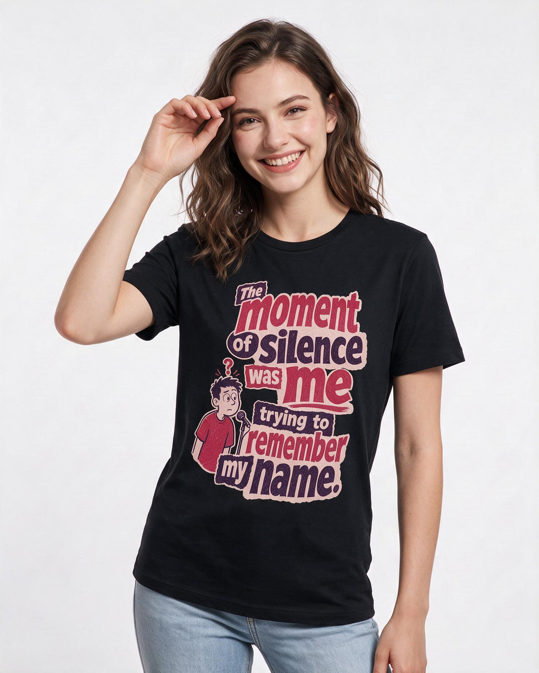Meme Black T-Shirt for Women – Everyday Expression Graphic Tee product image 1