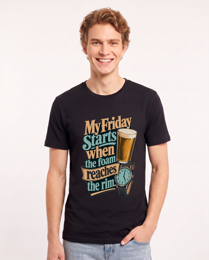 Beer Black T-Shirt for Men – Everyday Expression Graphic Tee product image 3