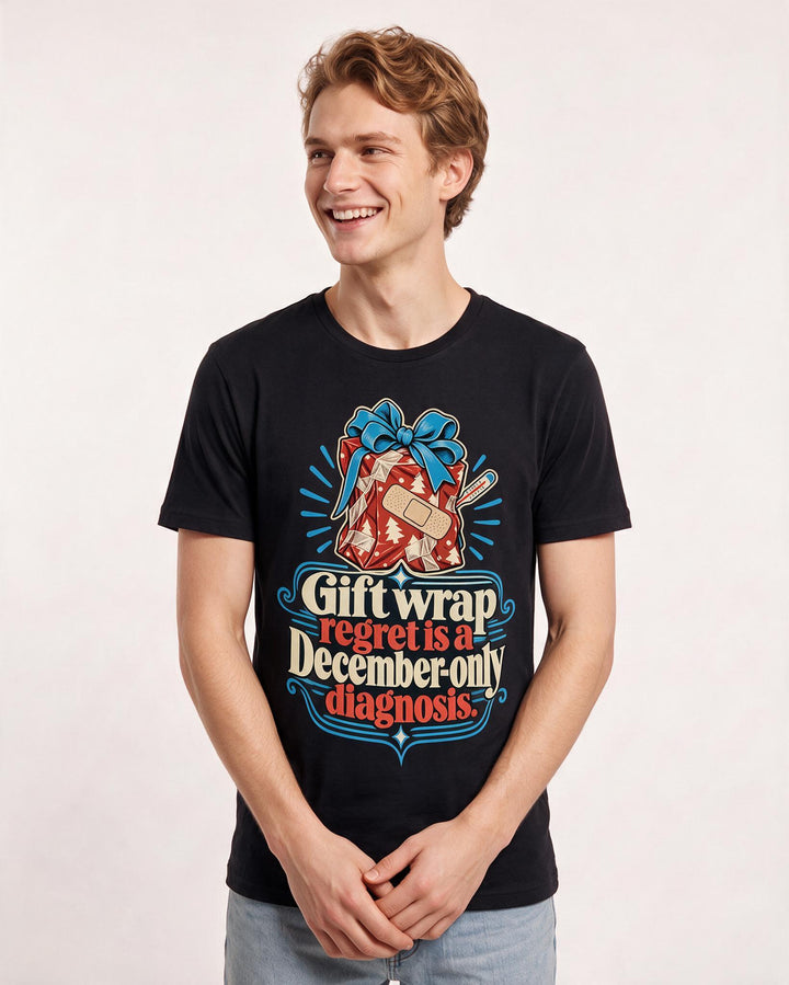 Christmas Black T-Shirt for Men – Holiday Theme Graphic Tee product image 1