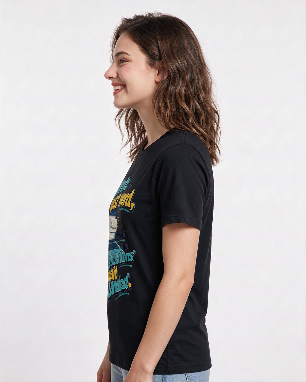 Graduation Black T-Shirt for Women – Everyday Expression Graphic Tee product image 2