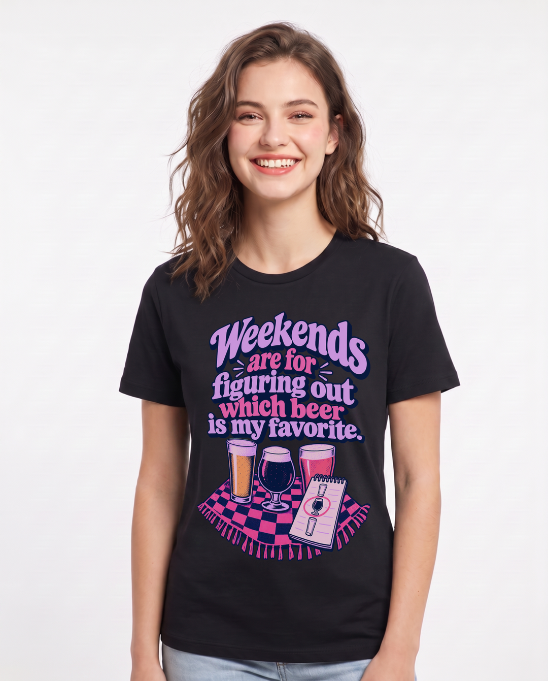 Beer Black T-Shirt for Women – Everyday Expression Graphic Tee product image 3