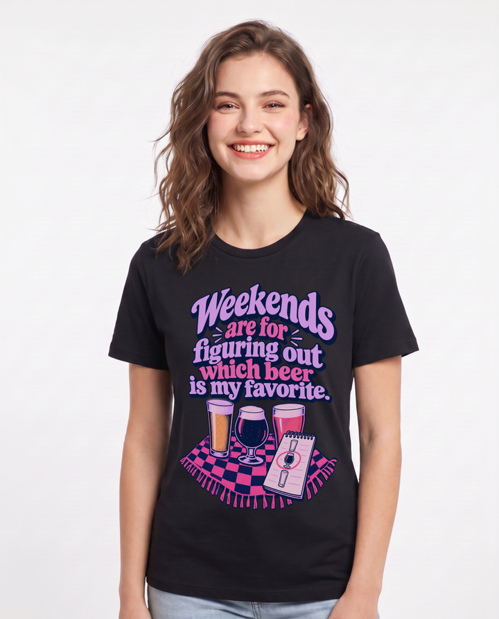 Beer Black T-Shirt for Women – Everyday Expression Graphic Tee product image 3