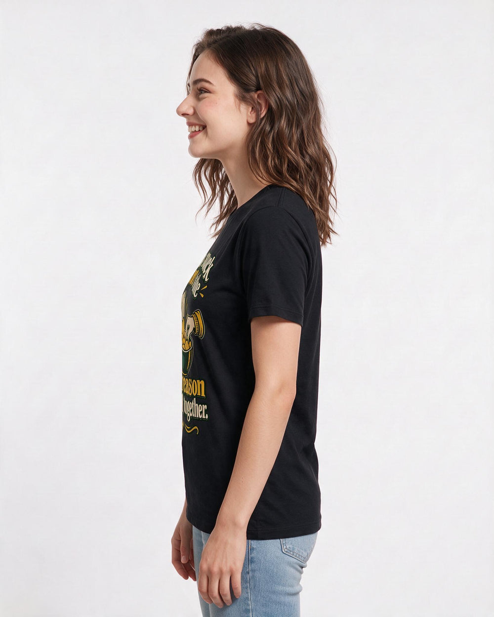 Couples Black T-Shirt for Women – Everyday Expression Graphic Tee product image 2