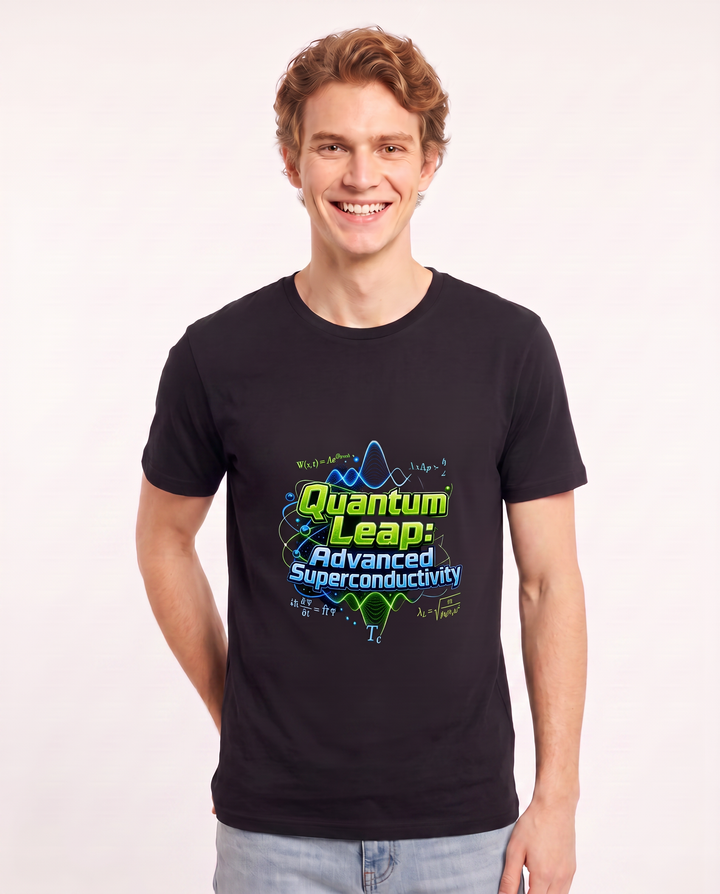 Quantum Leap: Advanced Superconductivity Men's Black T-Shirt product image 1