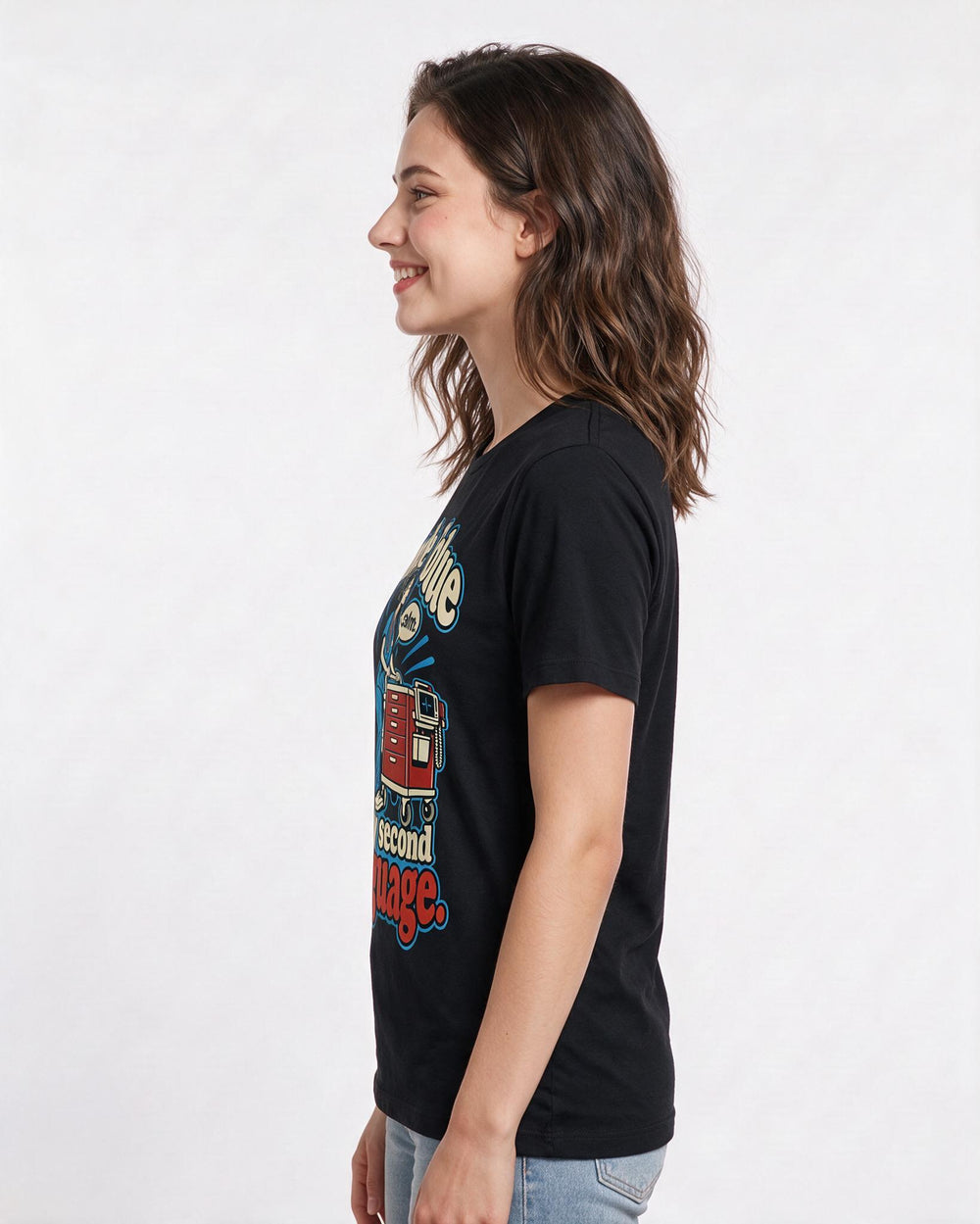 Nurse Black T-Shirt for Women – Nursing Life Graphic Tee product image 2