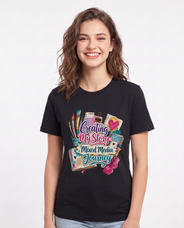Creating My Story: Mixed Media Journey Women's Black T-Shirt product image 2