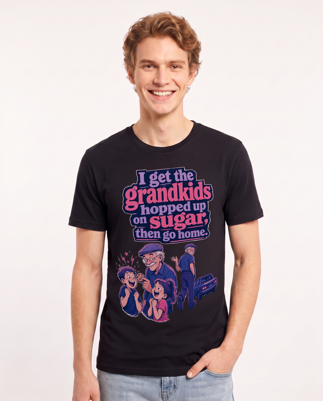 Grandparent Black T-Shirt for Men – Everyday Expression Graphic Tee product image 3
