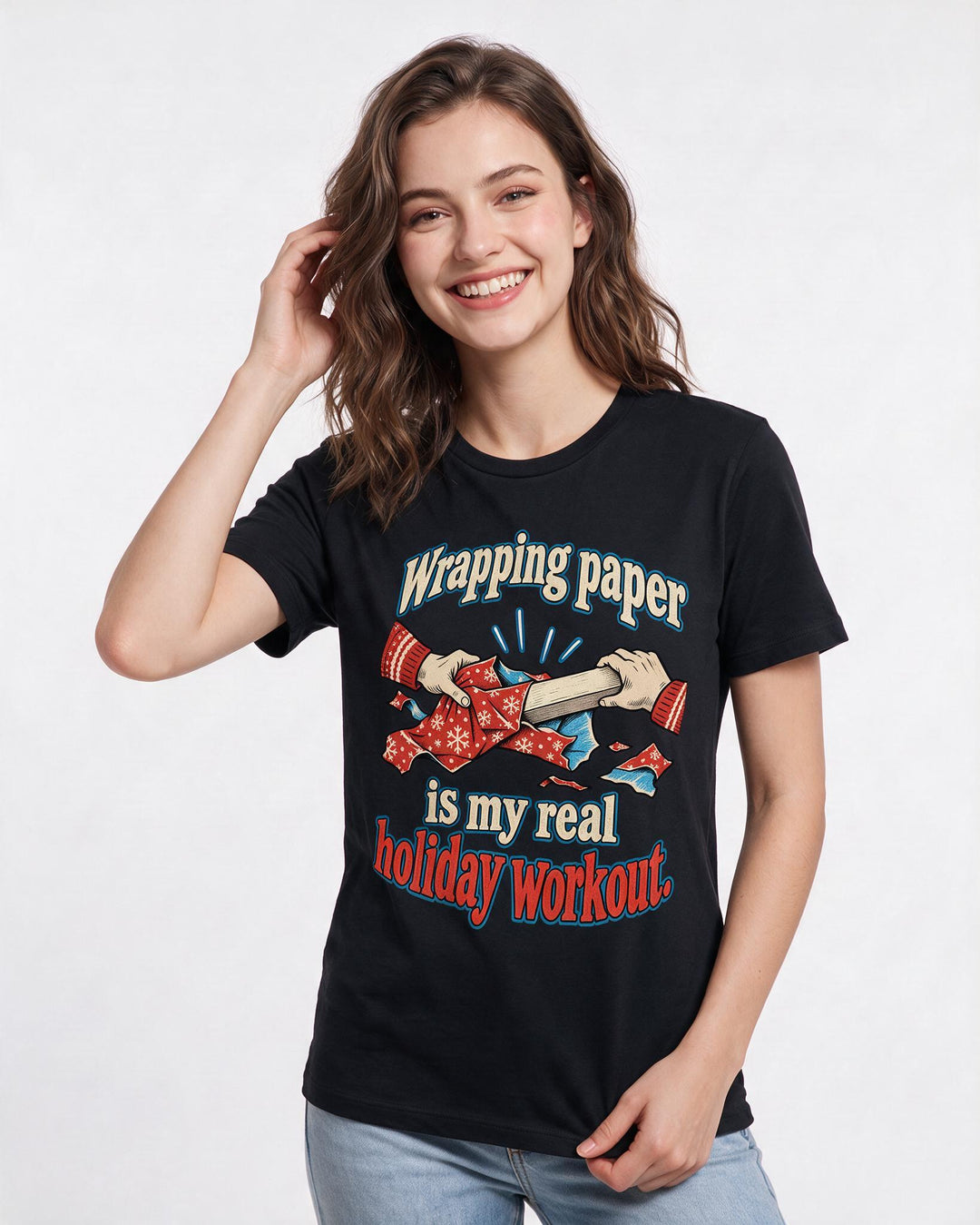 Christmas Black T-Shirt for Women – Holiday Theme Graphic Tee product image 1