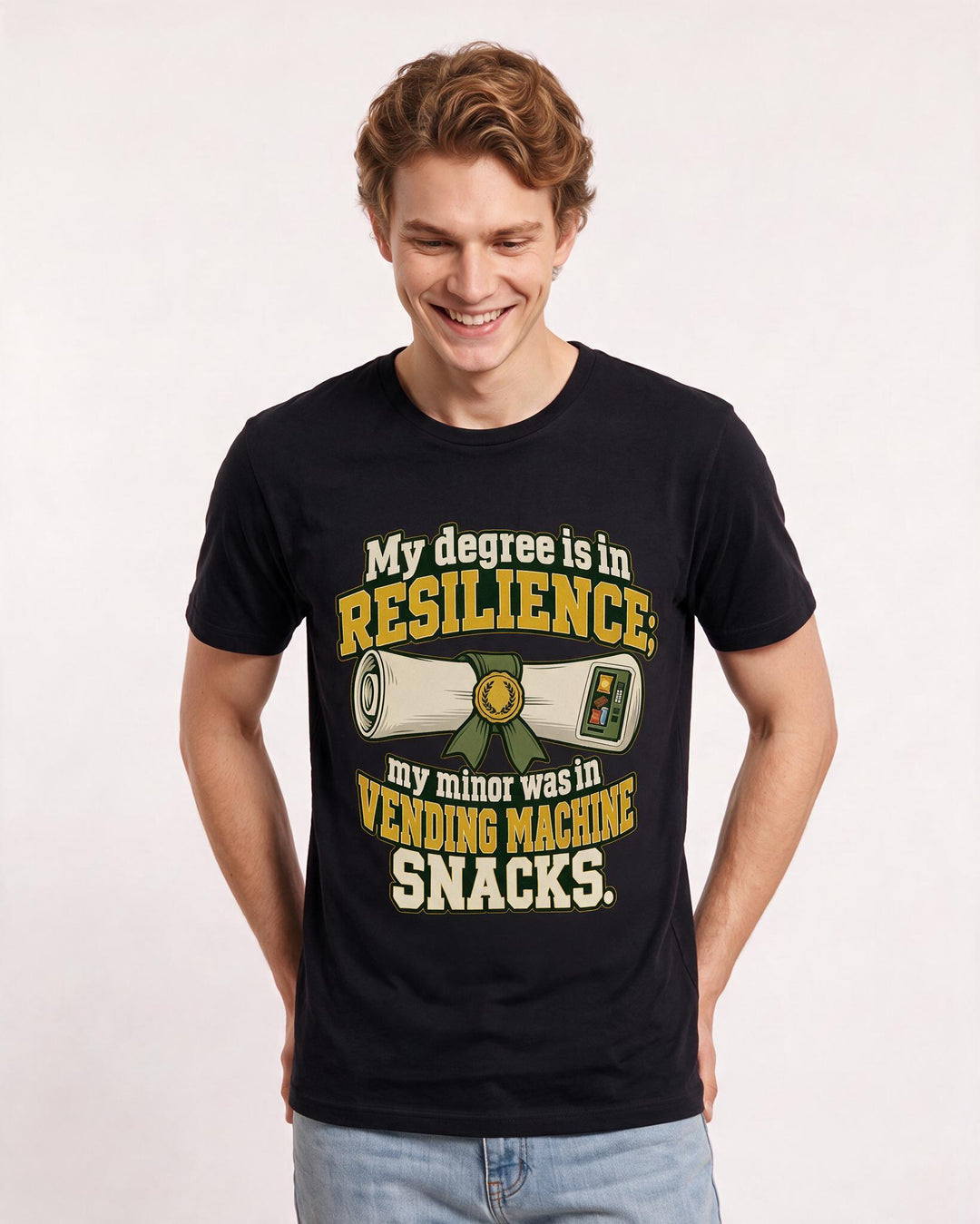 Graduation Black T-Shirt for Men – Everyday Expression Graphic Tee product image 1