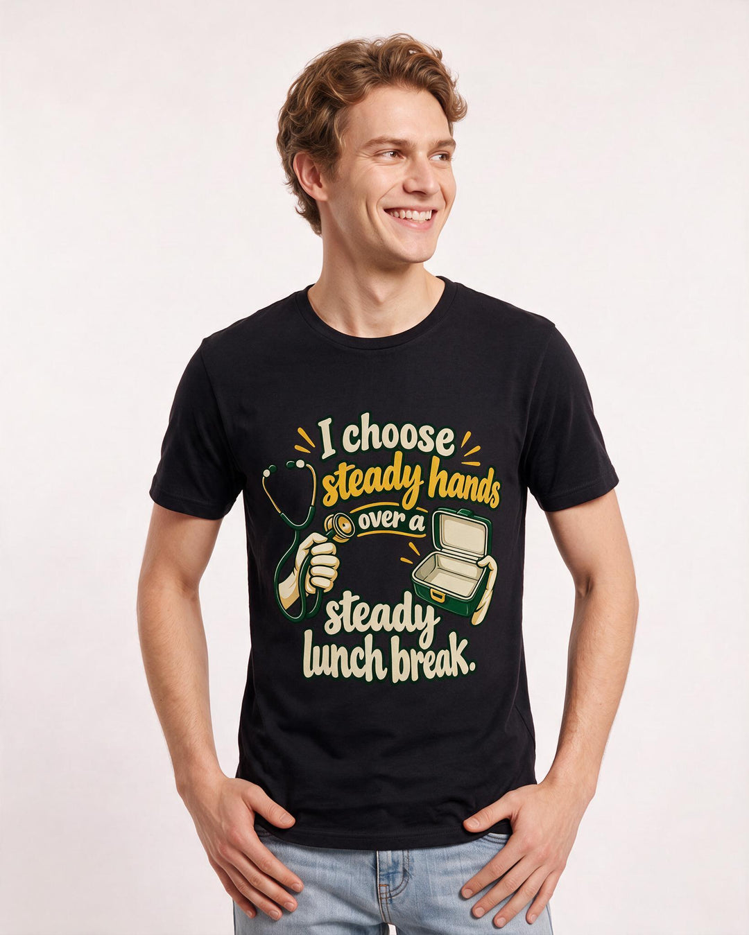 Nurse Black T-Shirt for Men – Nursing Life Graphic Tee product image 1