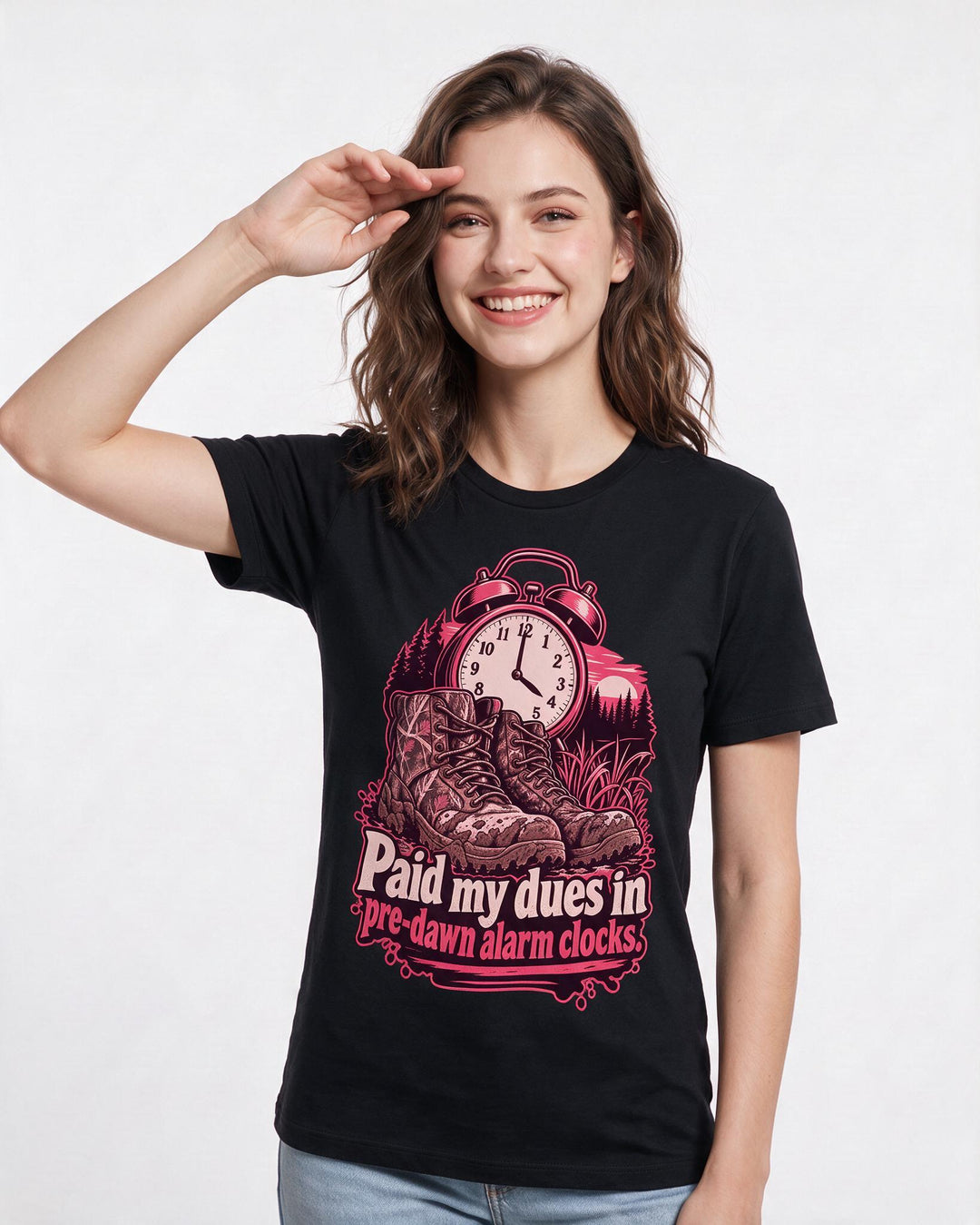 Hunting Black T-Shirt for Women – Everyday Expression Graphic Tee product image 1