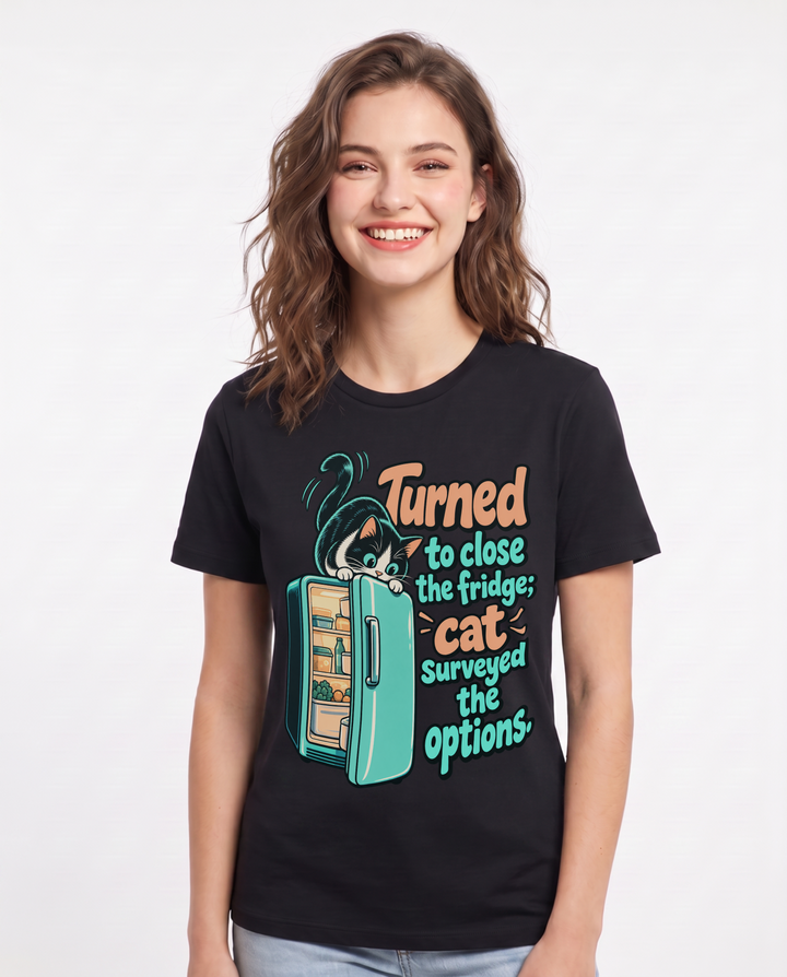 Cat Lover Black T-Shirt for Women – Everyday Expression Graphic Tee product image 3