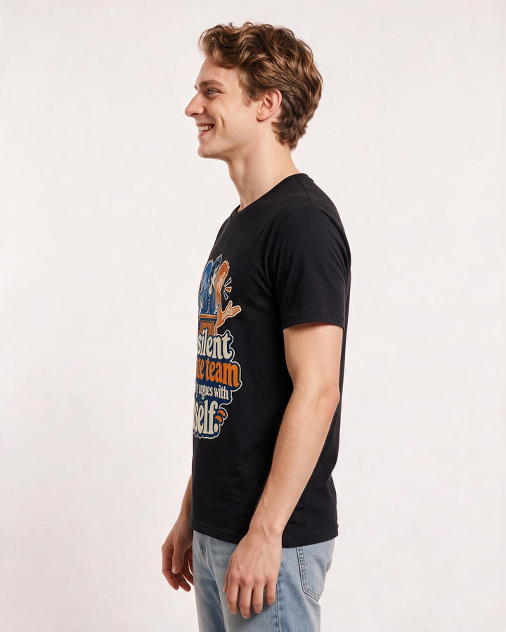 Meme Black T-Shirt for Men – Everyday Expression Graphic Tee product image 2