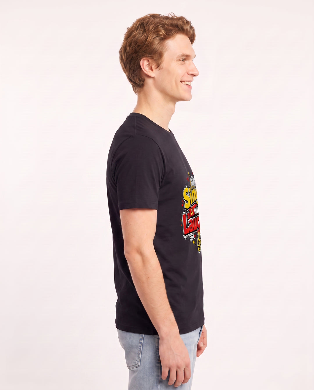 Singing with Laughter Men's Black T-Shirt product image 3