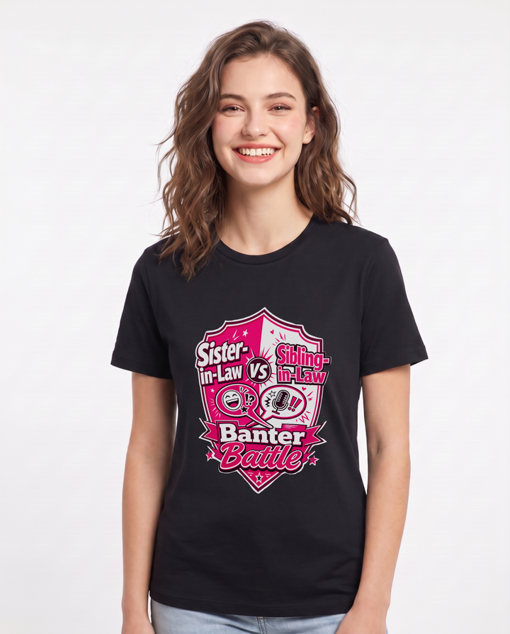 Sister-in-Law vs Sibling-in-Law: Banter Battle Women's Black T-Shirt product image 2