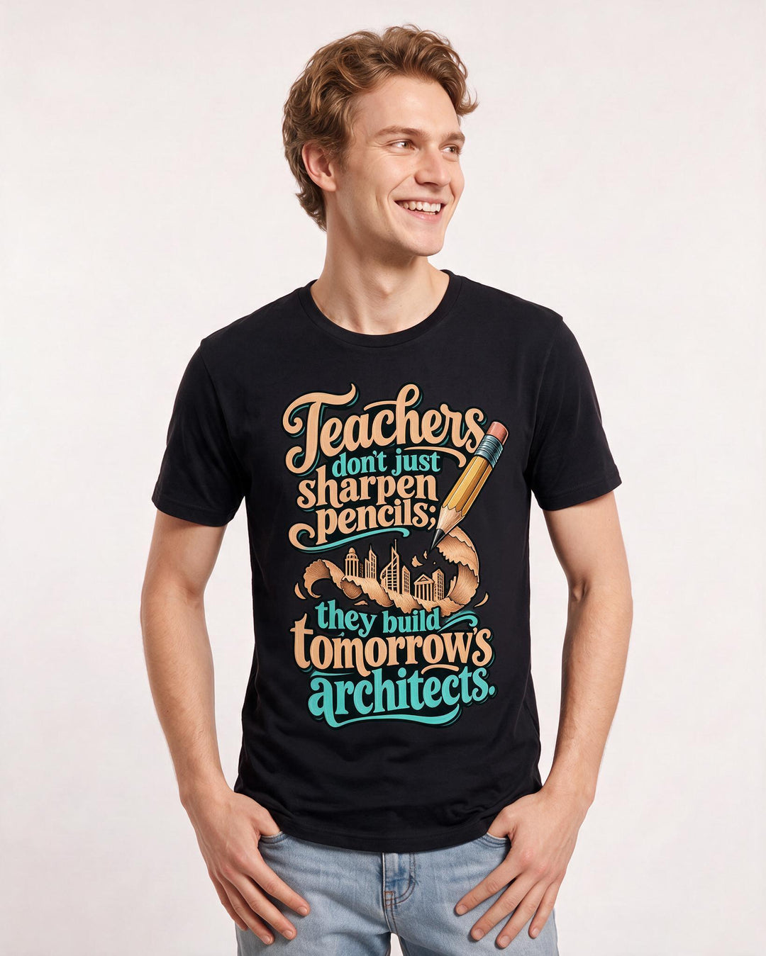 Teacher Black T-Shirt for Men – Everyday Expression Graphic Tee product image 1