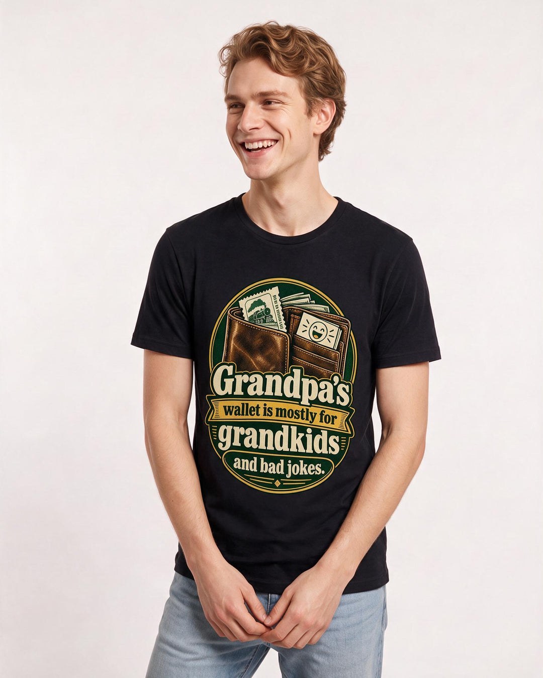 Grandparent Black T-Shirt for Men – Everyday Expression Graphic Tee product image 1